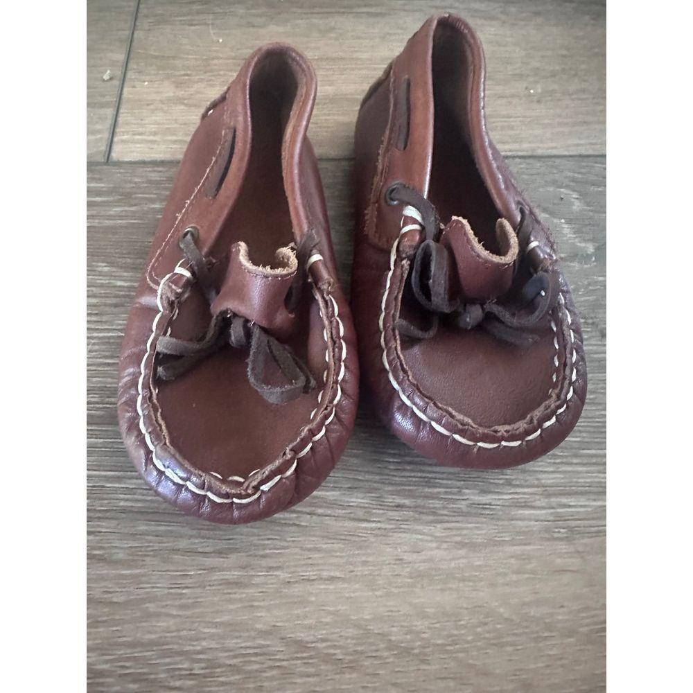 Zara‎ baby leather brown loafers 21